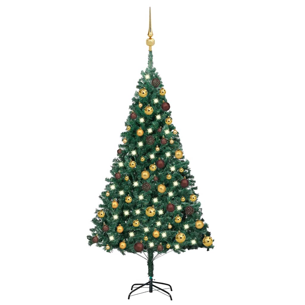 Künstlicher Weihnachtsbaum mit Beleuchtung & Kugeln Grün 120 cm Künstlicher Weihnachtsbaum mit Beleuchtung & Kugeln Grün 120 cm