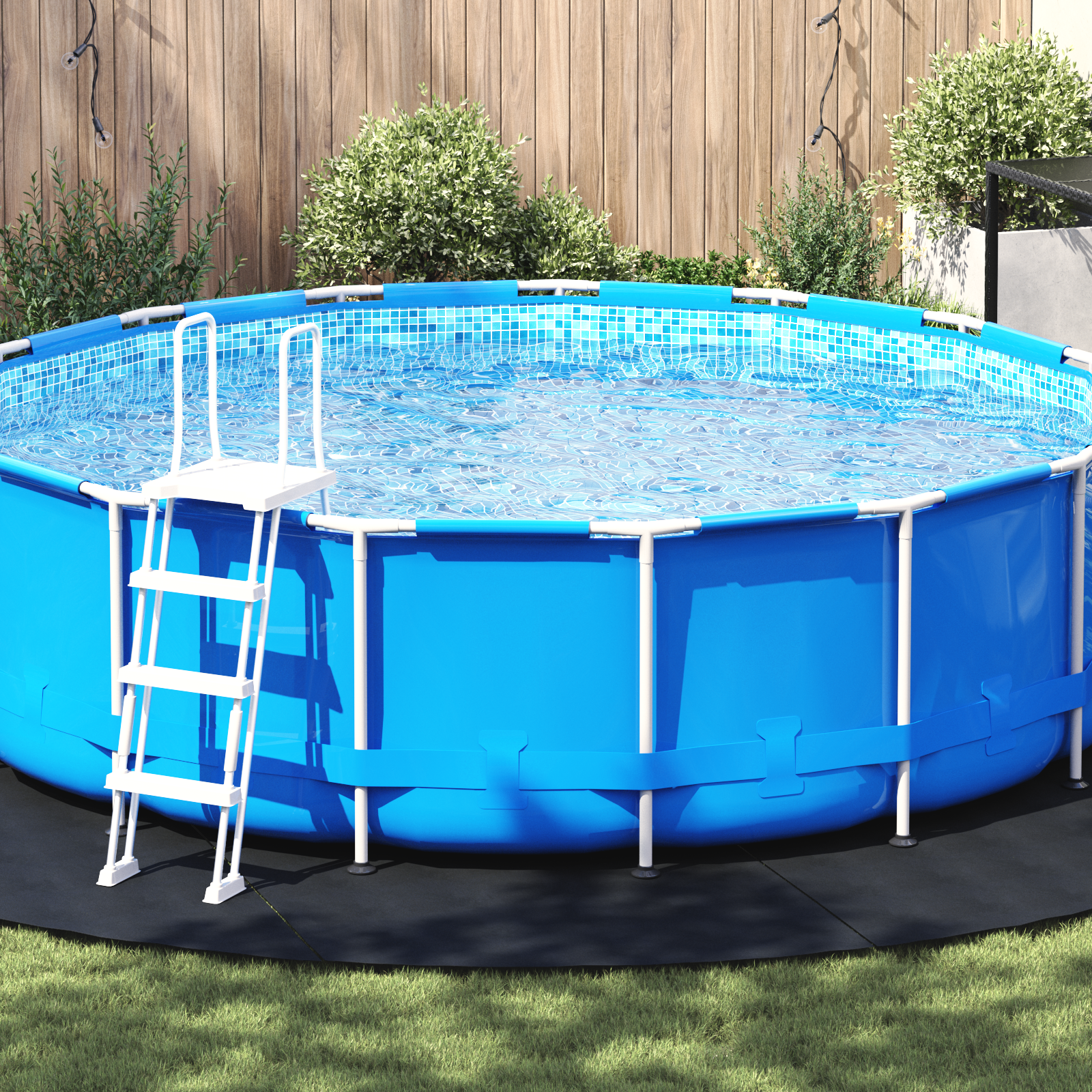 Runde Poolabdeckung Schwarz Kunststoff Ø 500 cm Poolabdeckung Runde Poolabdeckung Schwarz Kunststoff Ø 500 cm Poolabdeckung