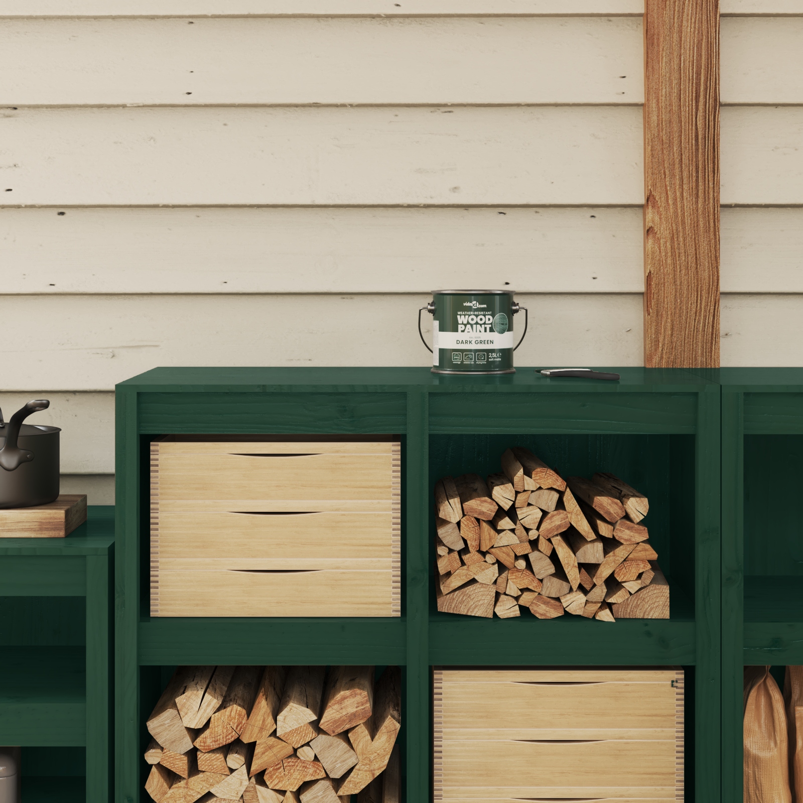 Holzfarbe Grün 2,5 L