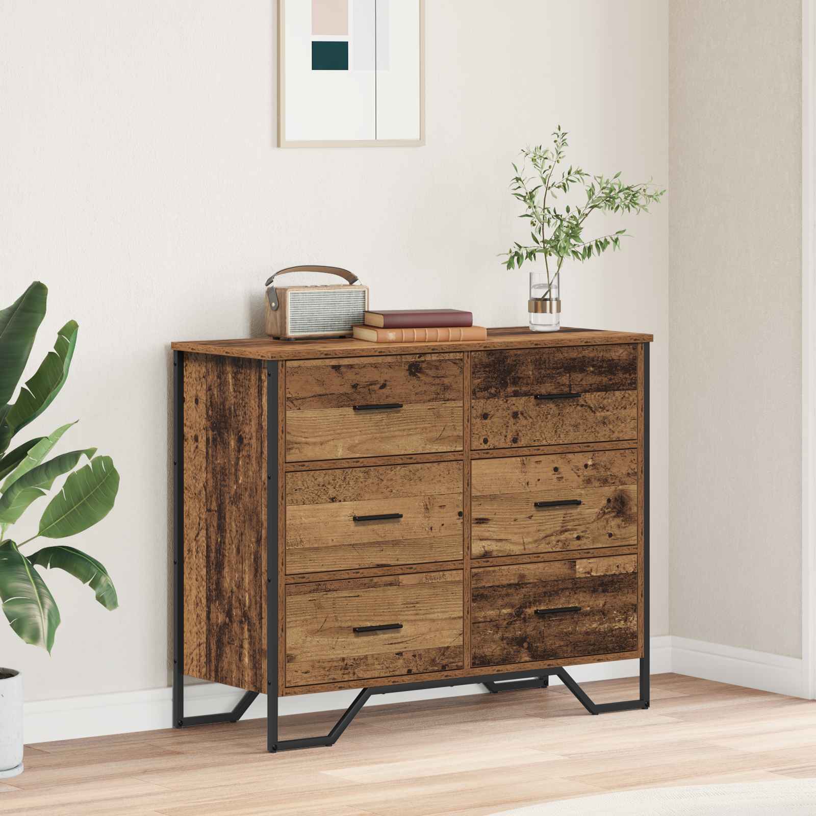 Kommode Altholz 91x35.5x74.5 cm Holzwerkstoff Kommode Altholz 91x35.5x74.5 cm Holzwerkstoff