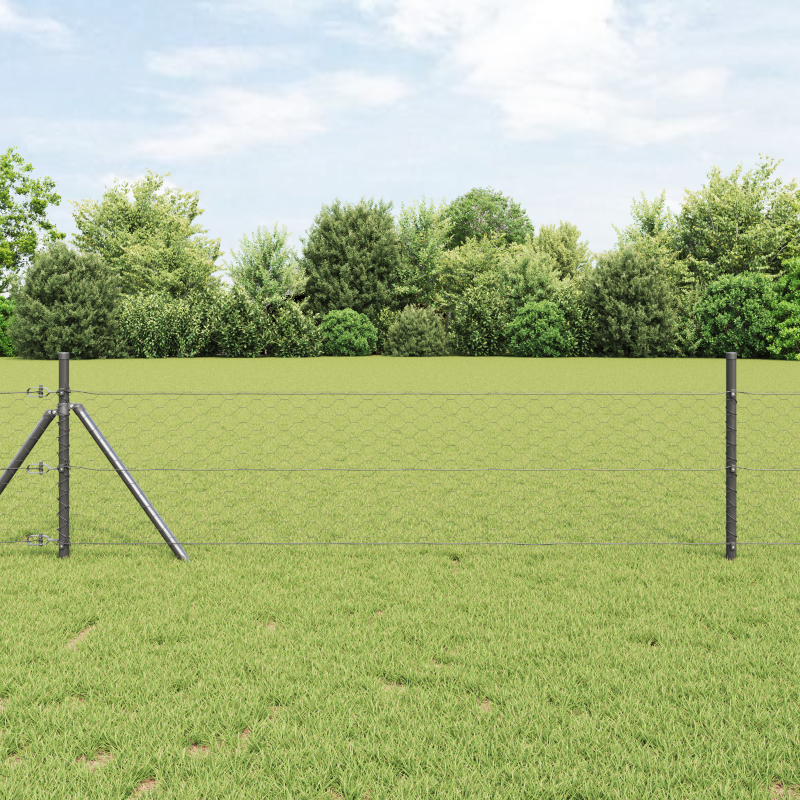 Sechseckzaun Grau 0.5x10 m Stahl