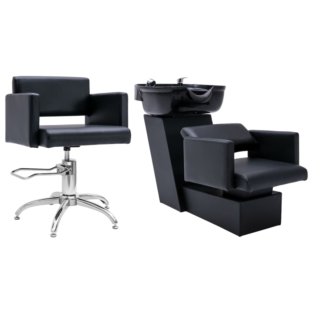 Waschsessel mit Friseurstuhl Kunstleder Waschsessel mit Friseurstuhl Kunstleder