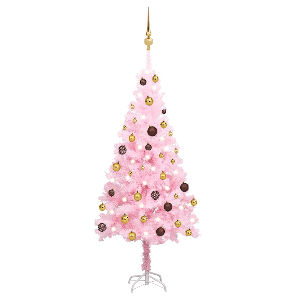 Künstlicher Weihnachtsbaum mit Beleuchtung & Kugeln Rosa 120cm Künstlicher Weihnachtsbaum mit Beleuchtung & Kugeln Rosa 120cm