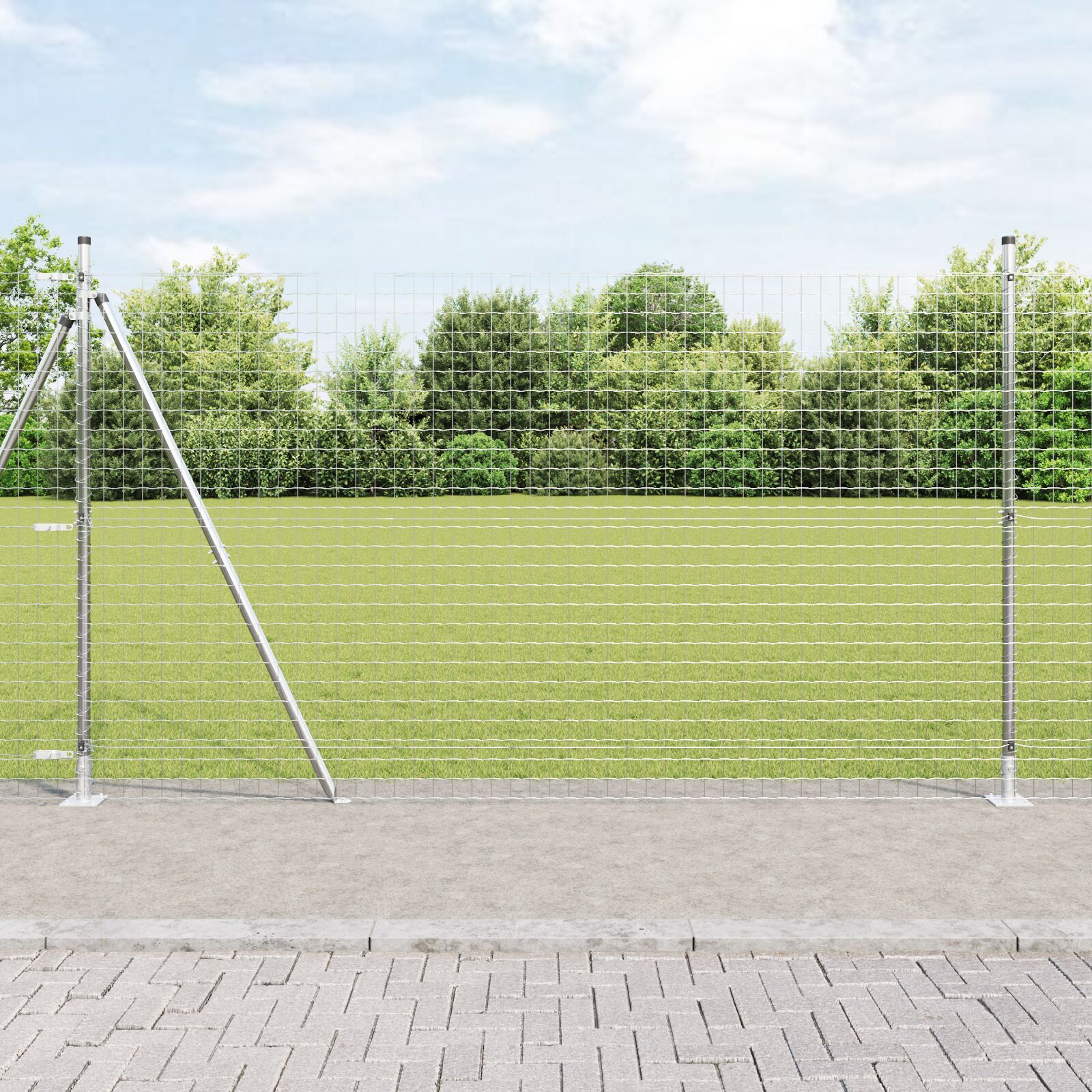 vidaXL Zaunpfosten Set von 104 Verzinkter Stahl 3,2 x 3,2 x 88,5 cm