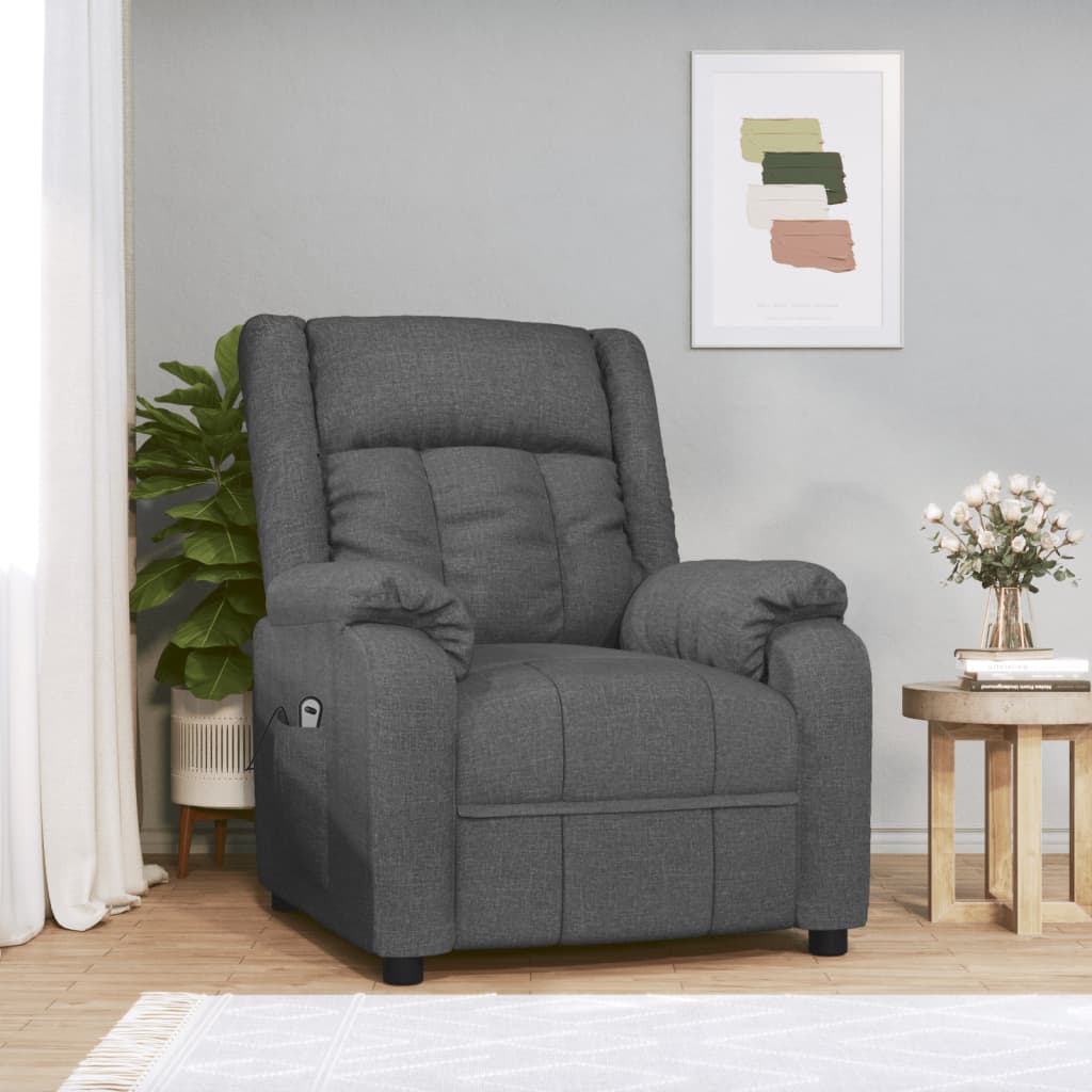 Relaxsessel Elektrisch Dunkelgrau Stoff Relaxsessel Elektrisch Dunkelgrau Stoff