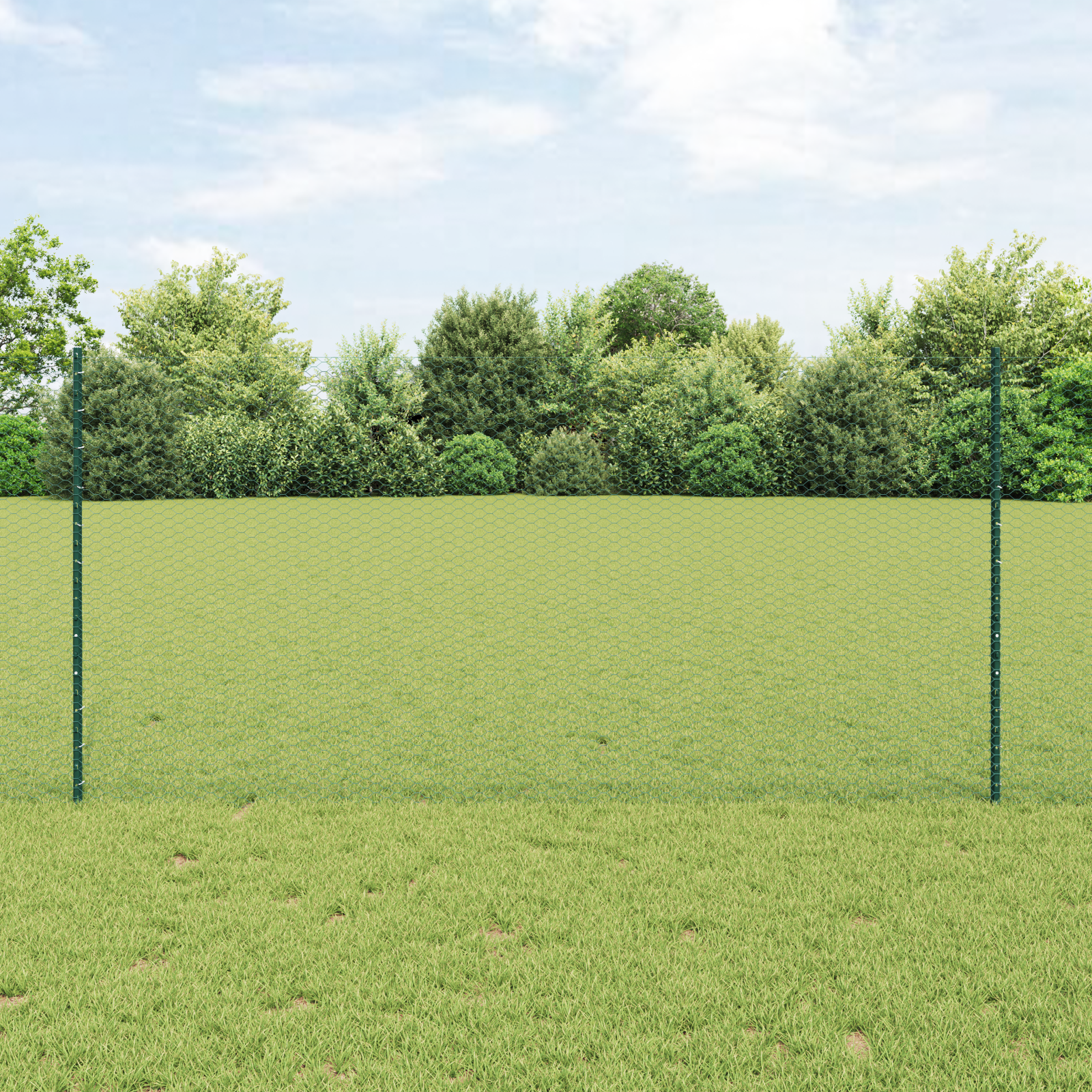 Zaunpfosten 5 Stück U-Profil Grün 120 cm Stahl