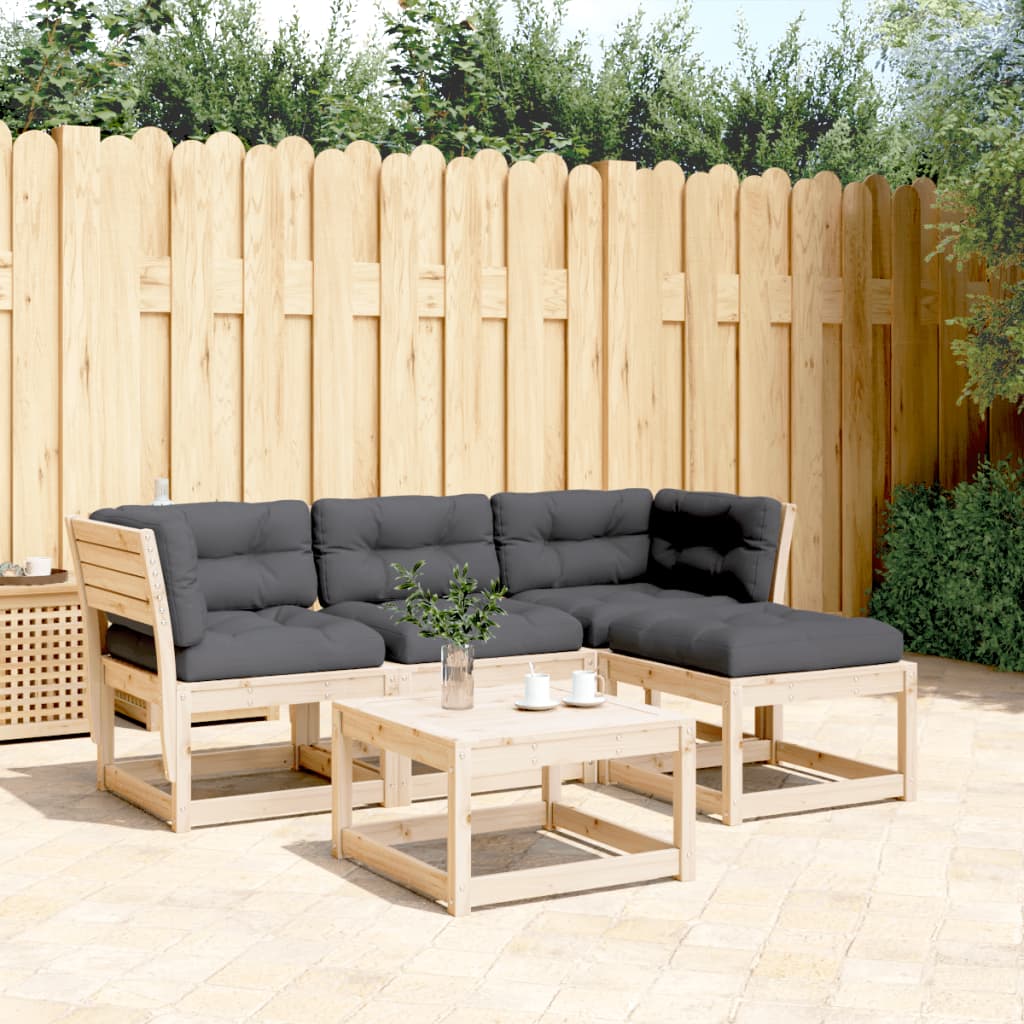 4-tlg. Garten-Lounge-Set mit Kissen Massivholz Kiefer 4-tlg. Garten-Lounge-Set mit Kissen Massivholz Kiefer