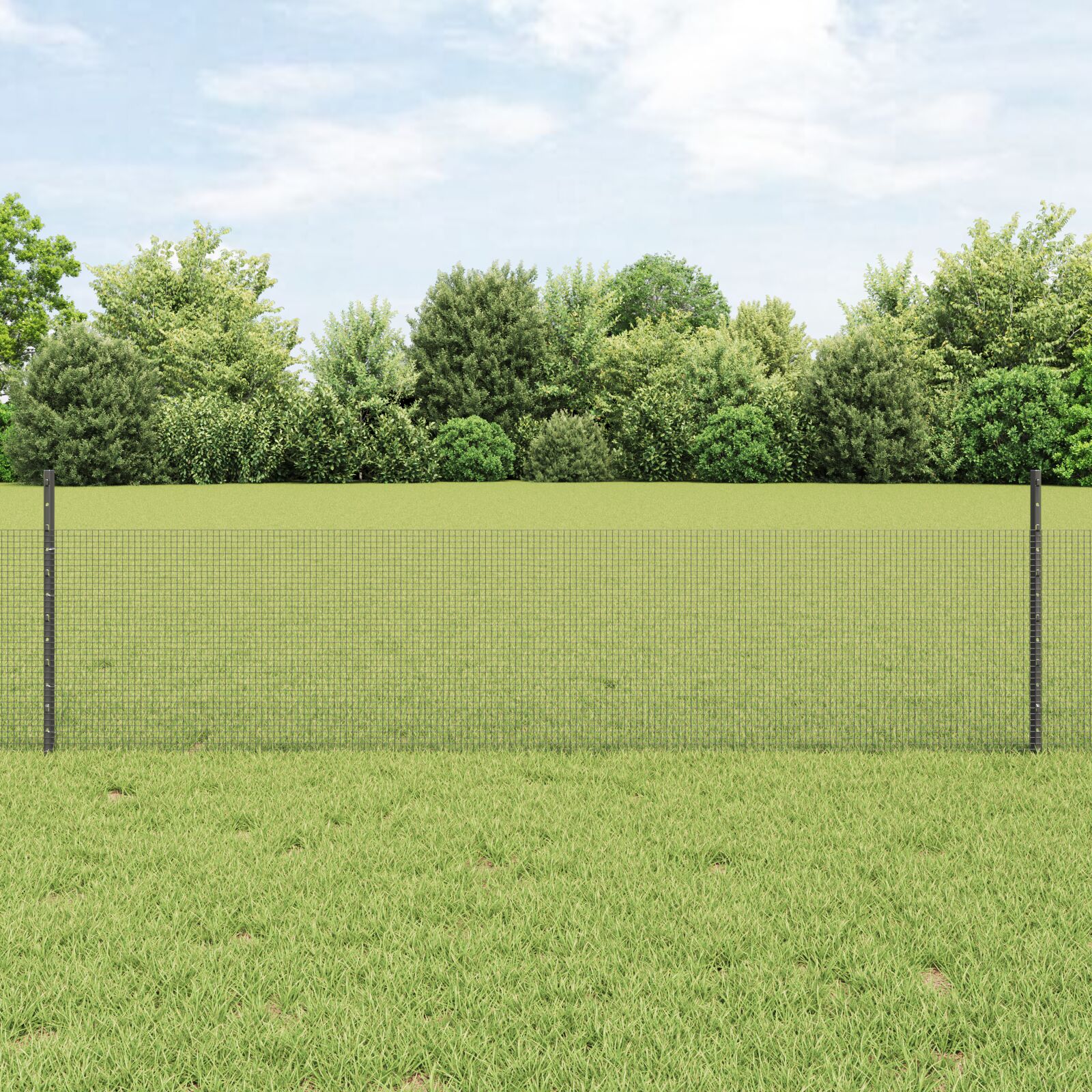 Hühnerdrahtzaun-Set 2er Set Grau Metall, Kunststoff 25 x 0.5 m