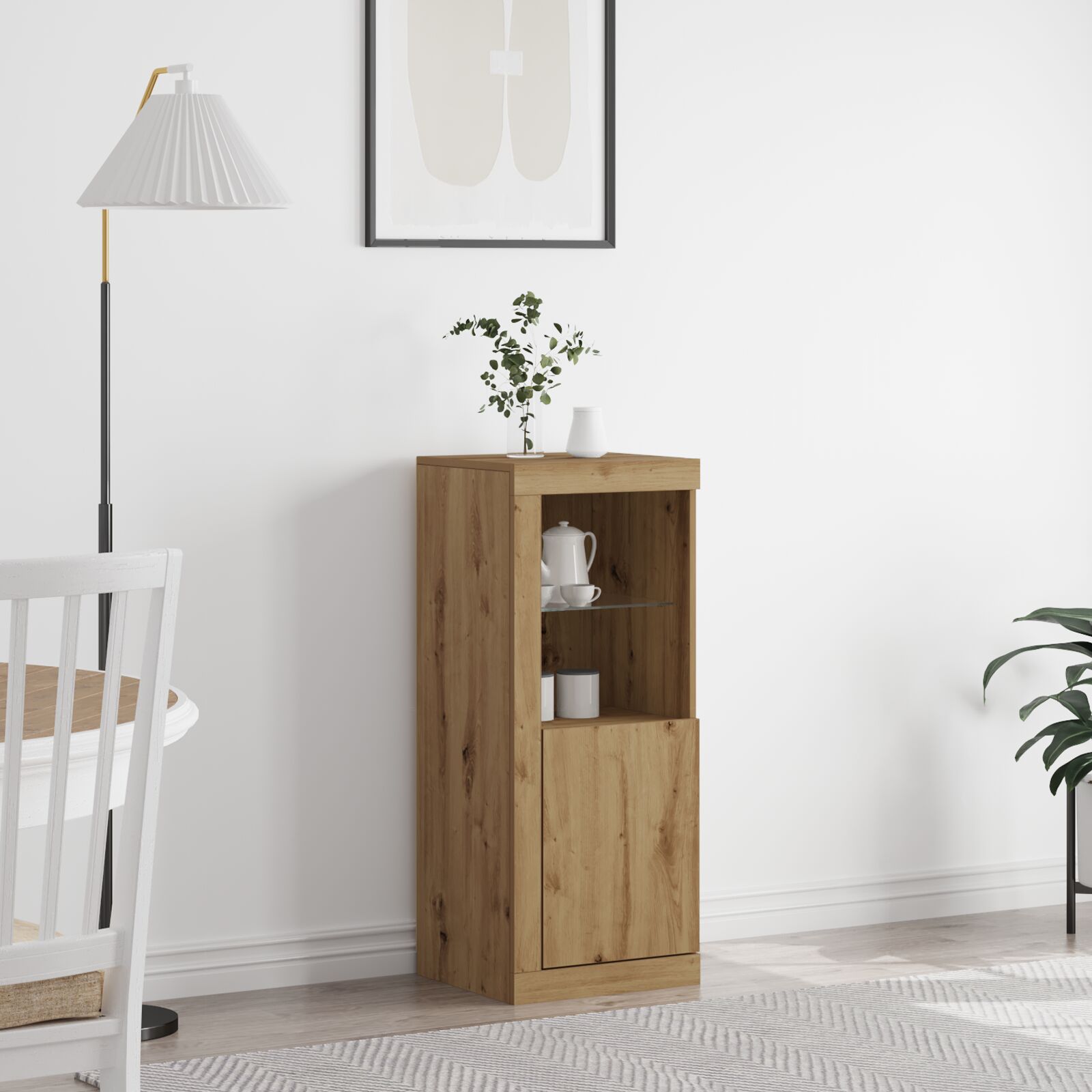 vidaXL Sideboard mit LED-Lichtern Artisan Eiche 41x37x100 cm