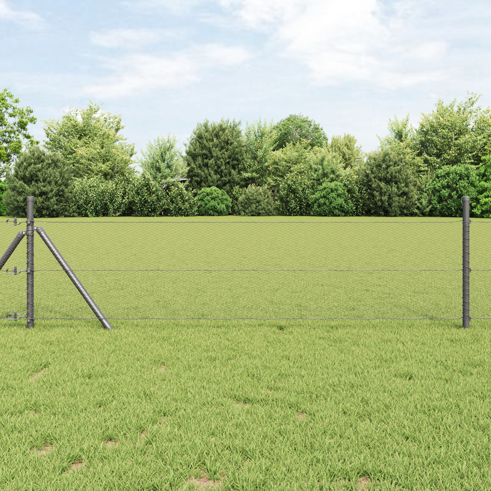 Hexagonzaun Grau 0.8x10 m Stahl