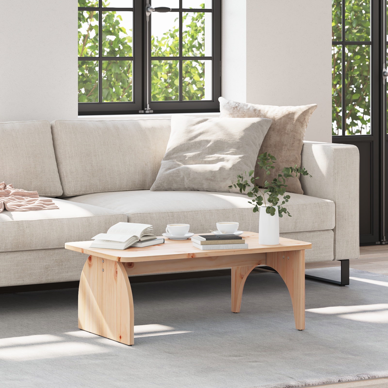 Couchtisch Natürlich 80 x 50 x 31 cm Massivkiefer Couchtisch Natürlich 80 x 50 x 31 cm Massivkiefer