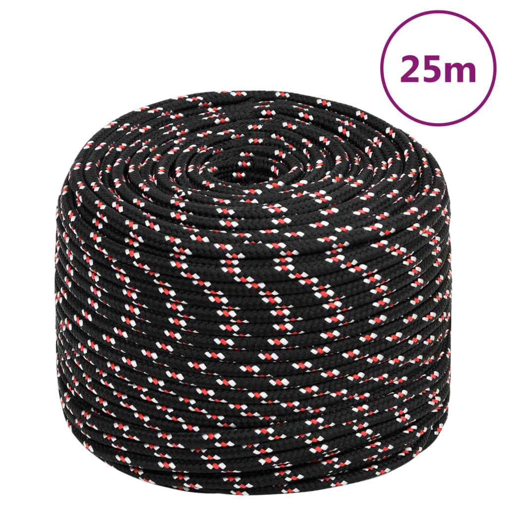 Bootsseil Schwarz 6 mm 25 m Polypropylen