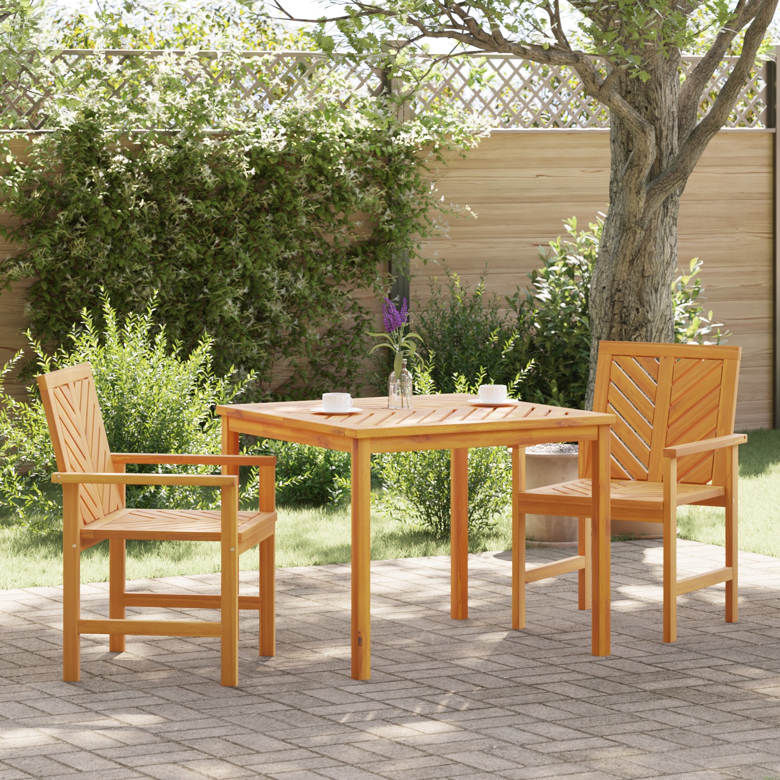 3-teiliges Garten Essset Massivholz Akazie 3-teiliges Garten Essset Massivholz Akazie