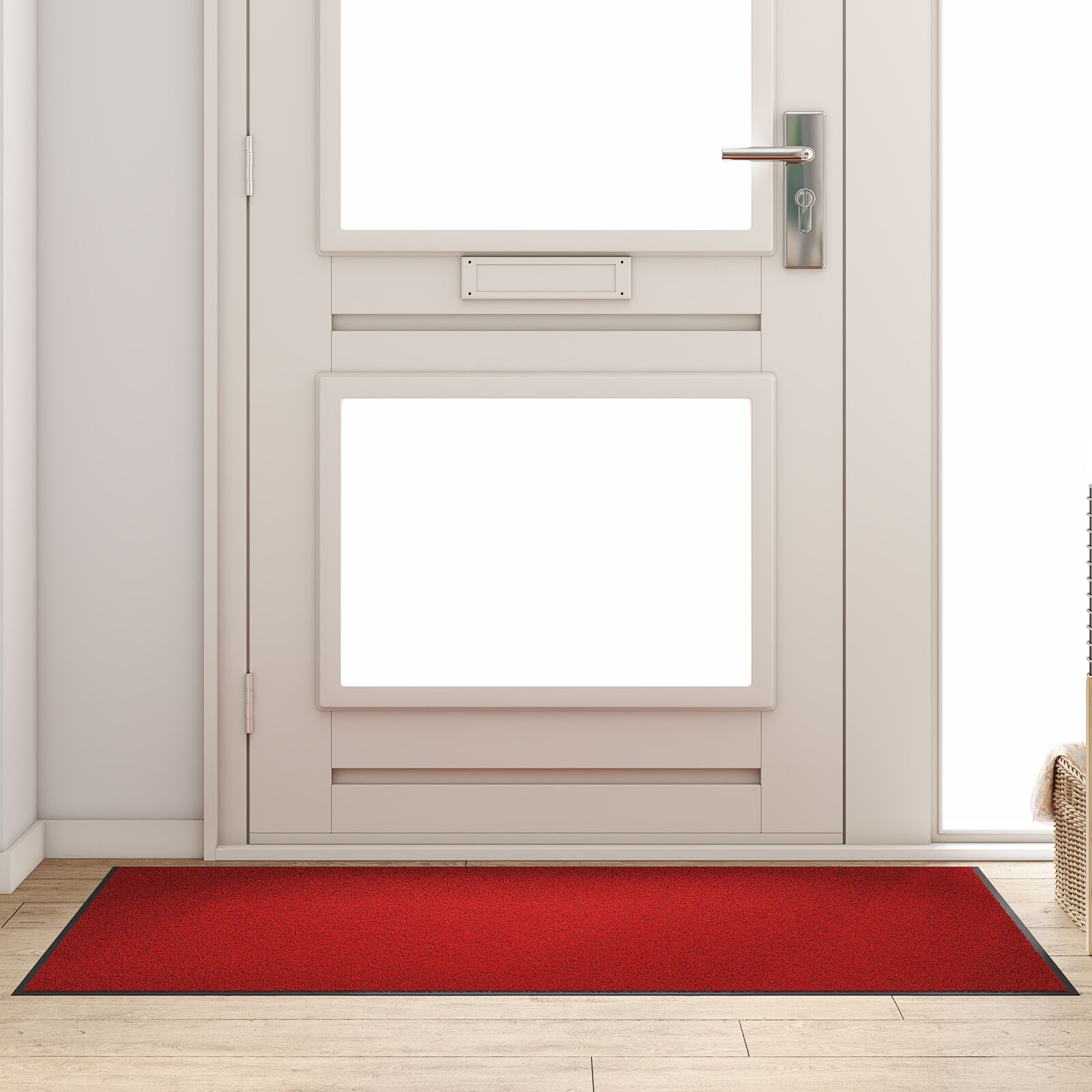 vidaXL rechteckige Fußmatte Rot 90x150 cm