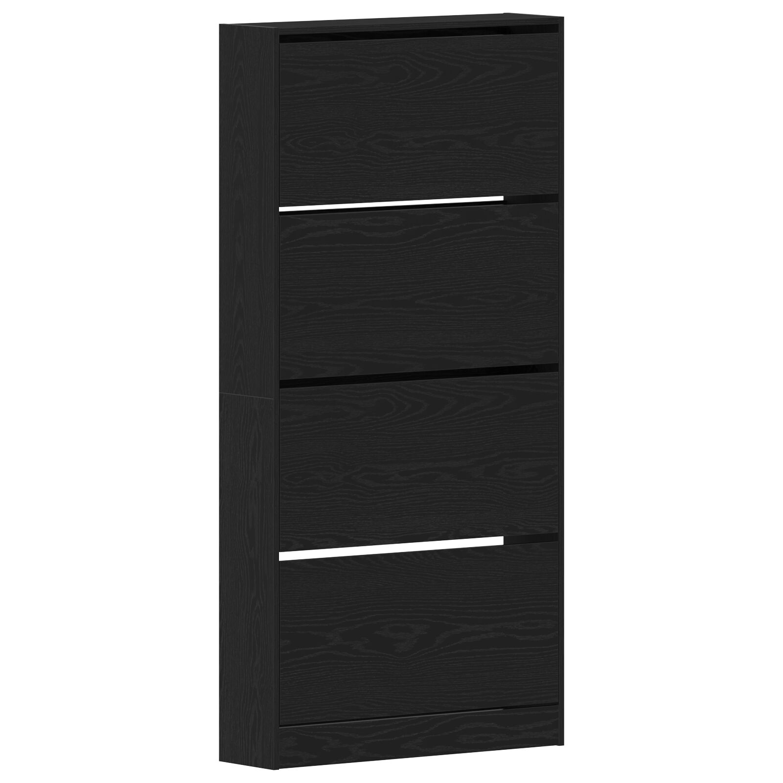 Schuhschrank Schwarzes Eichenholz Holzwerkstoff 80 x 21 x 163,5 cm Schuhschrank Schwarzes Eichenholz Holzwerkstoff 80 x 21 x 163,5 cm