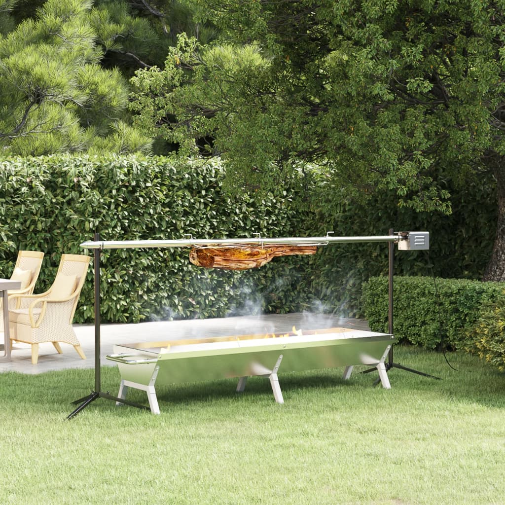Grill Silbern 158x42x31 cm Edelstahl Grill Silbern 158x42x31 cm Edelstahl