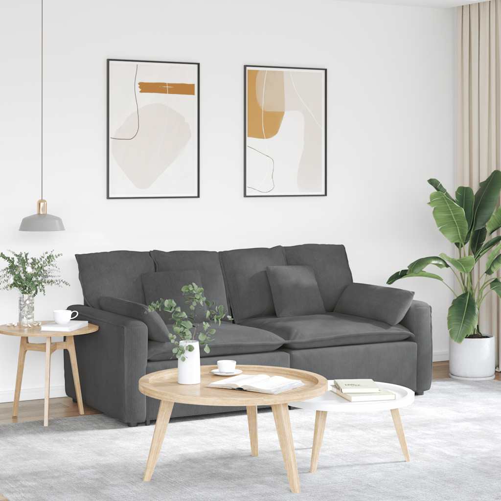 Modulares Sofa mit Kissen Dunkelgrau Modulares Sofa mit Kissen Dunkelgrau