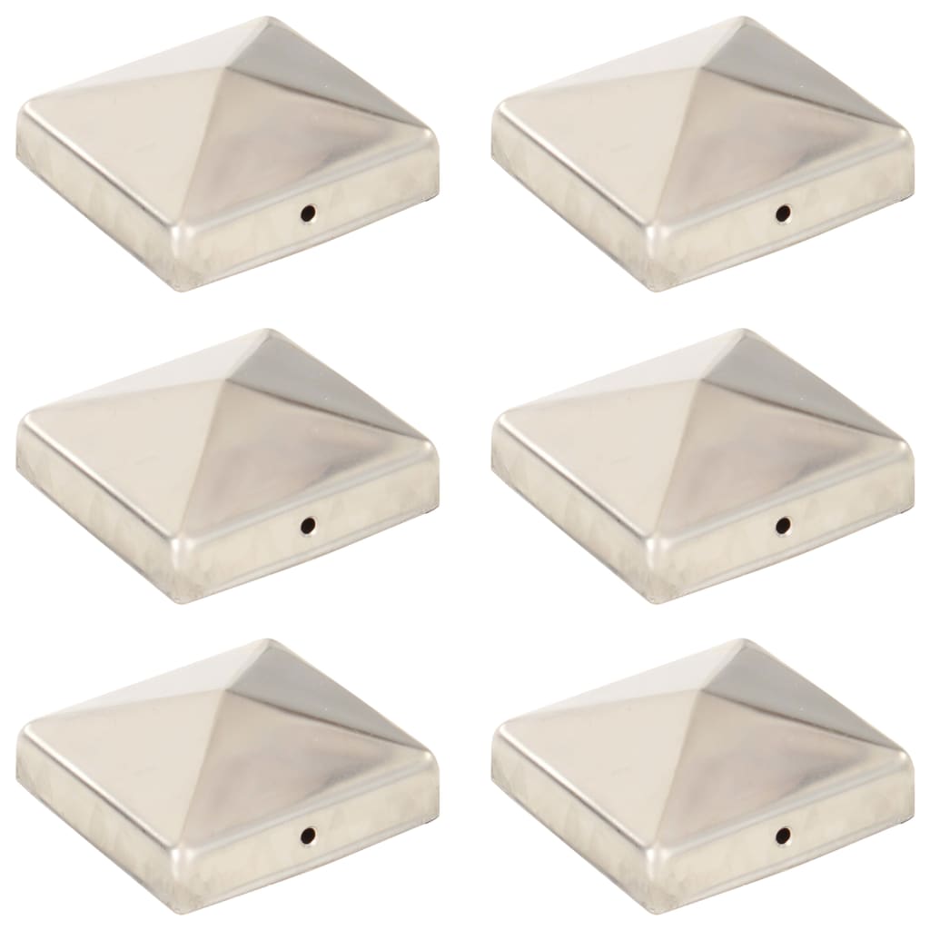 Pfostenkappen 6 Stk. Pyramide Edelstahl 81 x 81 mm Pfostenkappen 6 Stk. Pyramide Edelstahl 81 x 81 mm