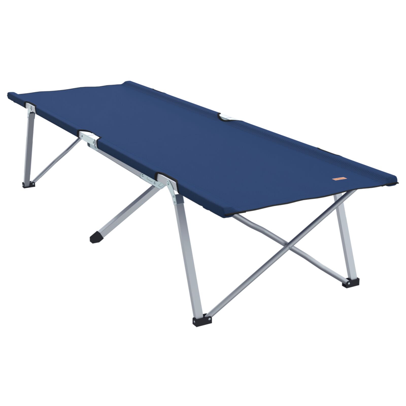 Klappbett für Camping Blau Metall, Stoff Standard Faltbar Klappbett für Camping Blau Metall, Stoff Standard Faltbar