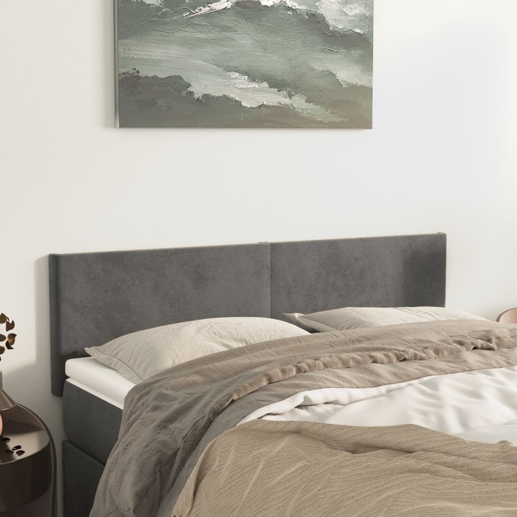 Kopfteile 2 Stk. Dunkelgrau 72x5x78/88 cm Samt Kopfteile 2 Stk. Dunkelgrau 72x5x78/88 cm Samt