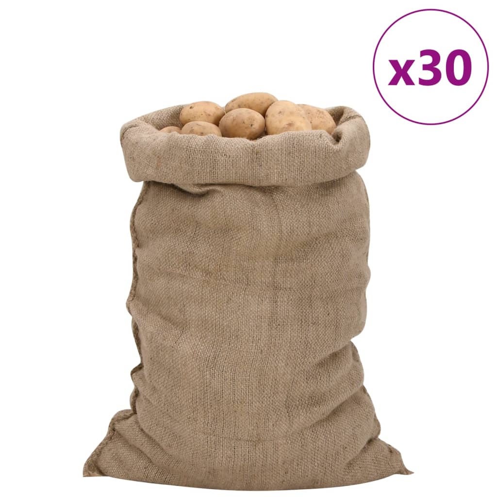 Jutesäcke 30 Stk. 60x105 cm 100% Jute 340 g/m² Jutesäcke 30 Stk. 60x105 cm 100% Jute 340 g/m²