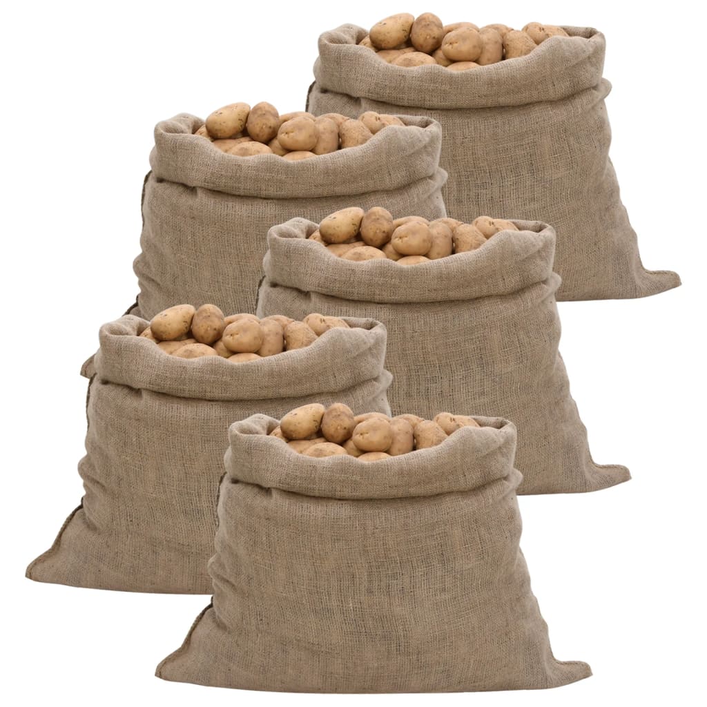 Jutesäcke 5 Stk. 100x110 cm 100% Jute 220 g/m² Jutesäcke 5 Stk. 100x110 cm 100% Jute 220 g/m²