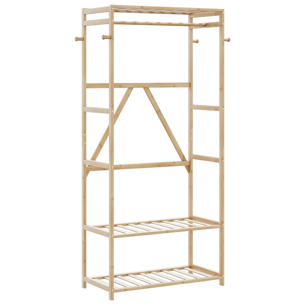 Kleiderständer mit Ablagen 80x40x175 cm Bambus Kleiderständer mit Ablagen 80x40x175 cm Bambus