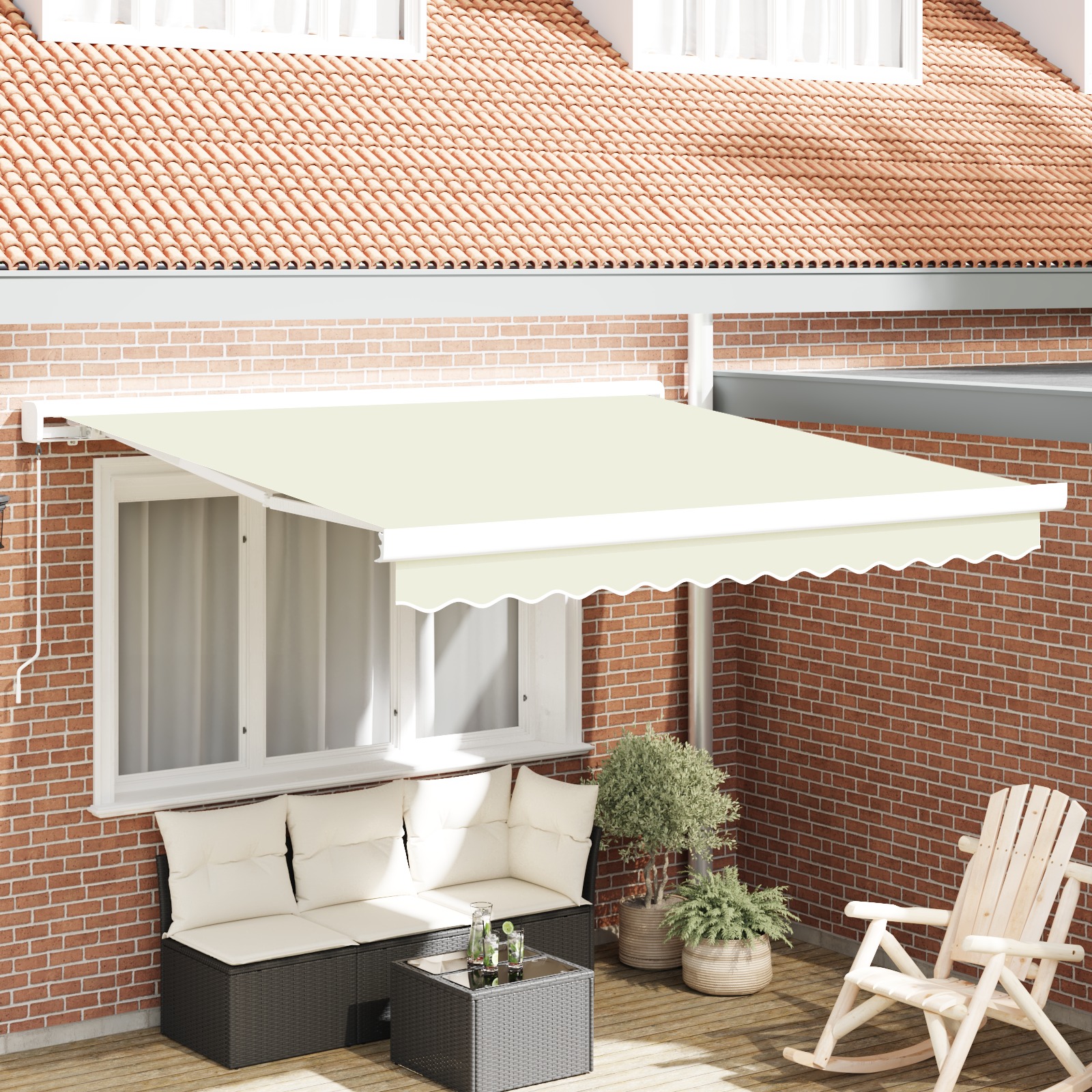 Creme Manuelle Einziehbare Markise 300x250 cm Creme Manuelle Einziehbare Markise 300x250 cm