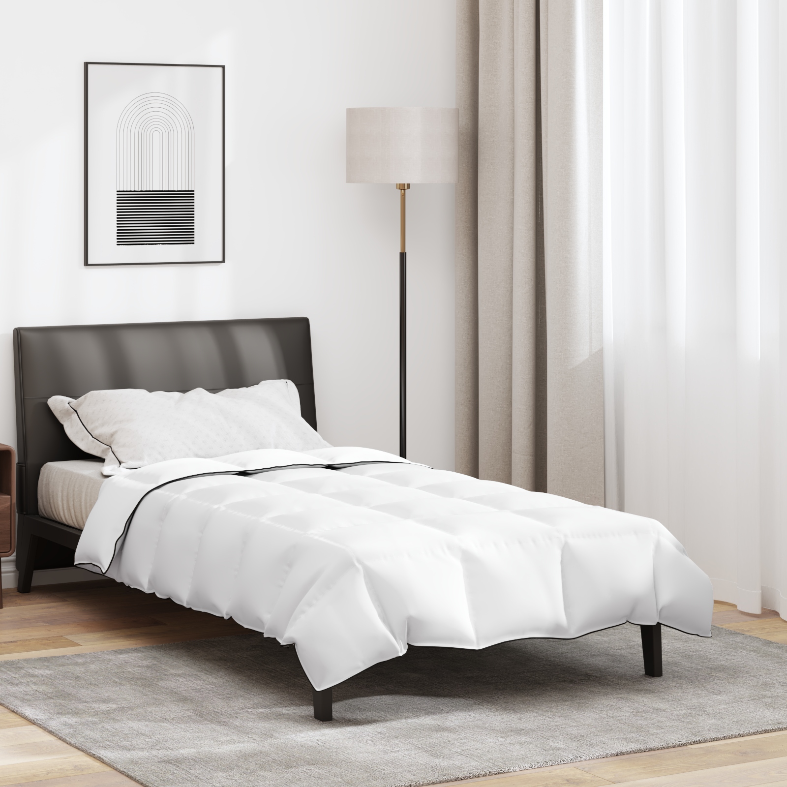 Winterbettdecke Weiß 140 x 220 cm 105gsm Pfirsich-Polyester
