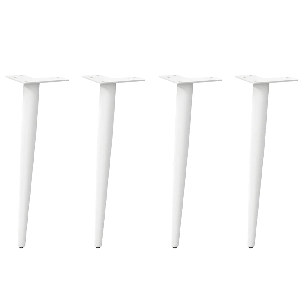 Couchtischbeine Konische Form 4 Stk. Weiß 42-43 cm Stahl Couchtischbeine Konische Form 4 Stk. Weiß 42-43 cm Stahl