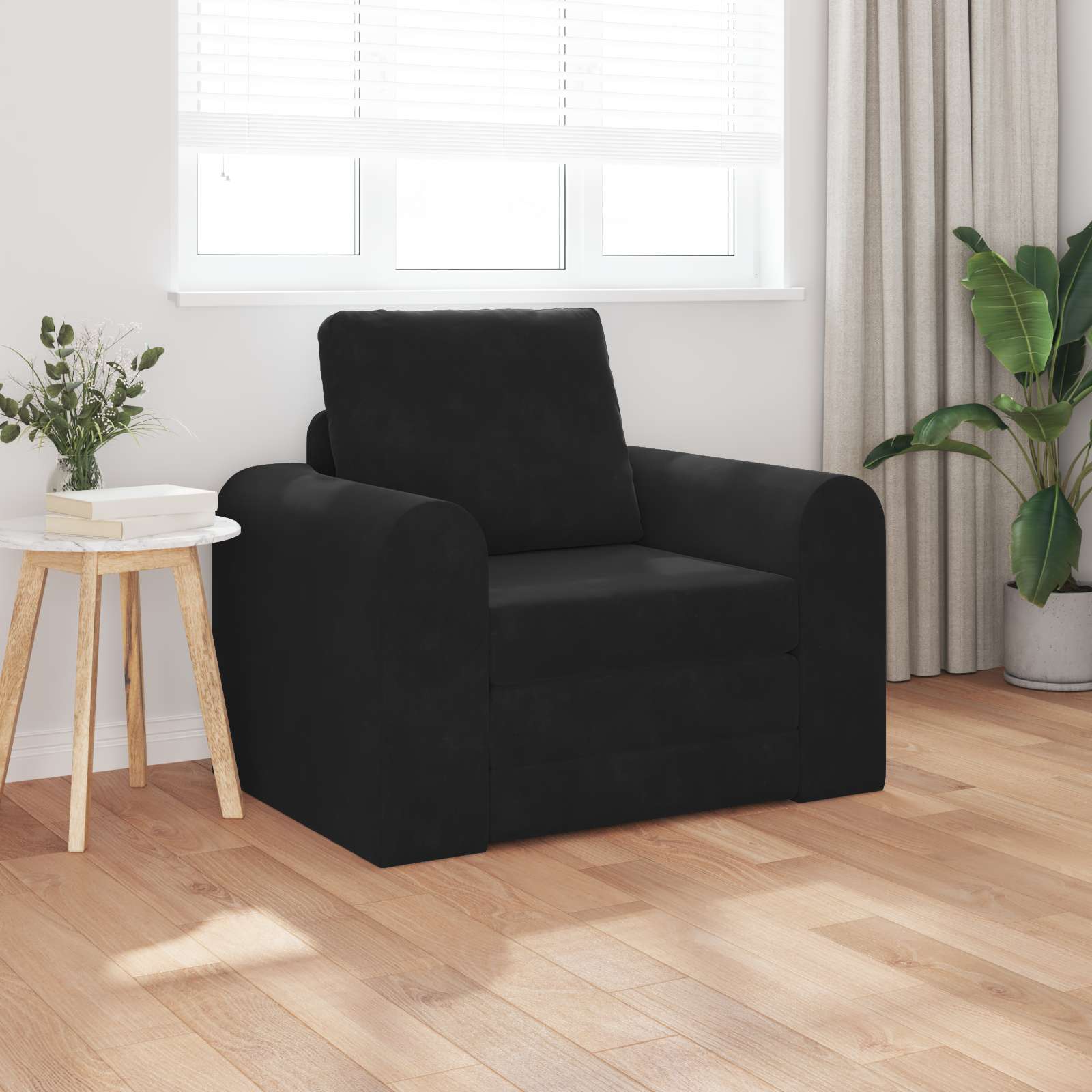 Boden Schlafsofa 2-in-1 Schwarz 98x71x83 cm Velvet Boden Schlafsofa 2-in-1 Schwarz 98x71x83 cm Velvet
