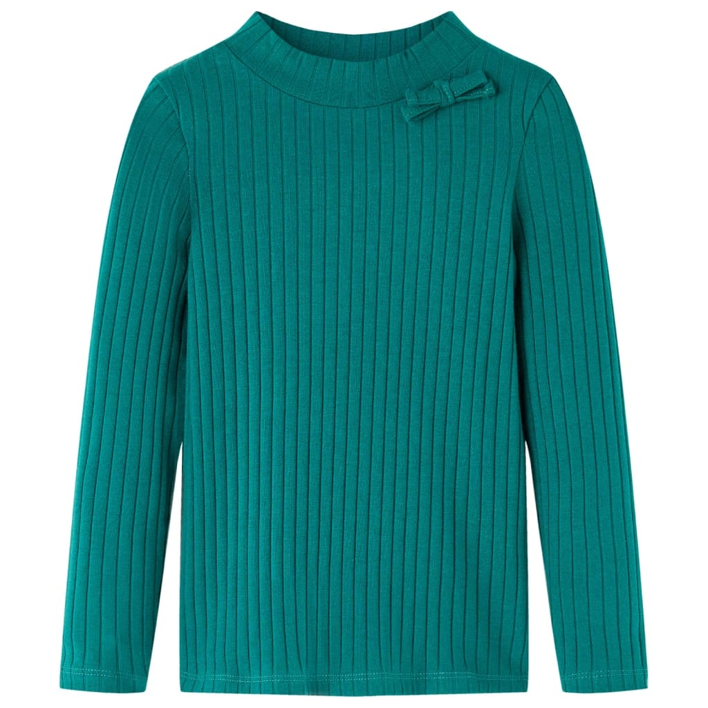 Kinder-Langarmshirt Rippstrick Dunkelgrün 116 Kinder-Langarmshirt Rippstrick Dunkelgrün 116