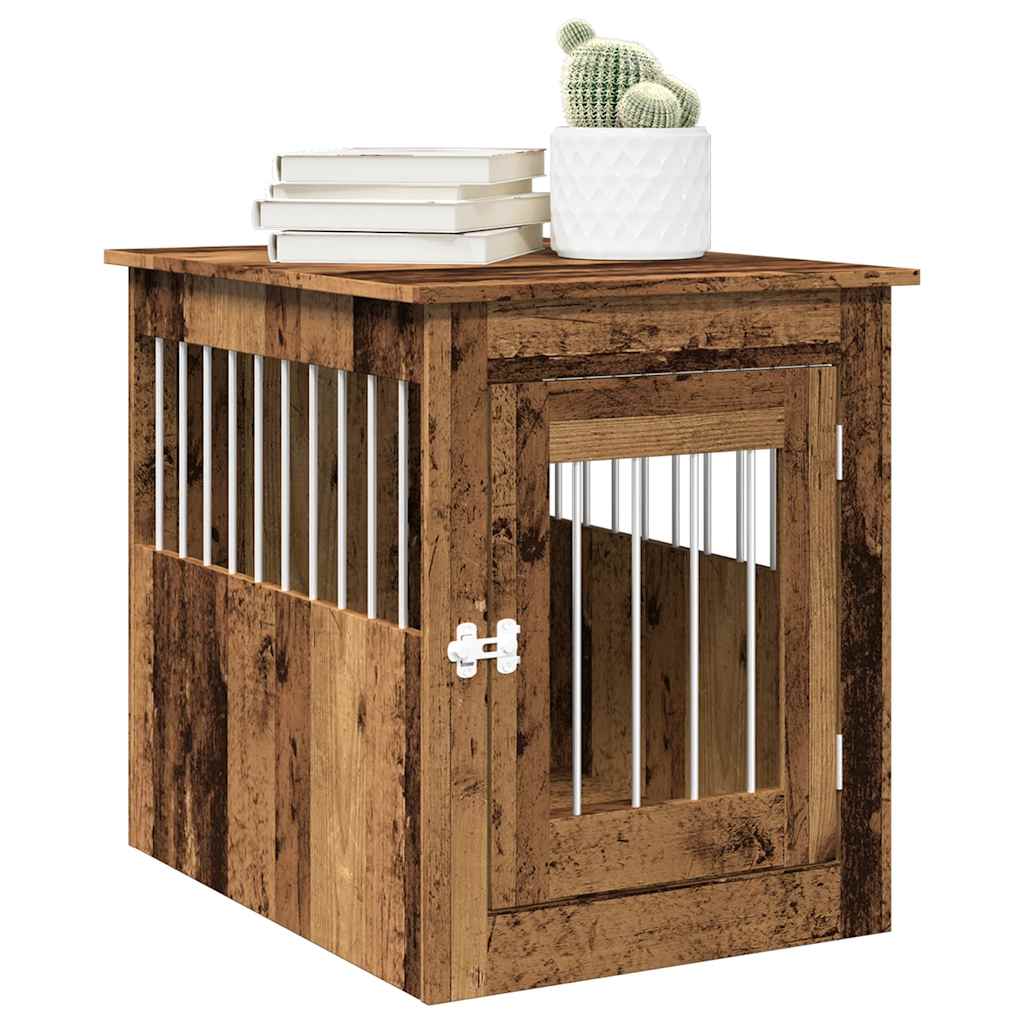 Hundekäfig im Möbelstil Altholz-Optik 55x75x65 cm Holzwerkstoff Hundekäfig im Möbelstil Altholz-Optik 55x75x65 cm Holzwerkstoff