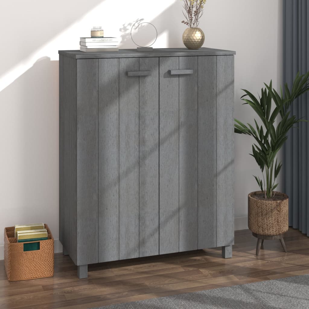 Schuhschrank HAMAR Dunkelgrau 85x40x108 cm Massivholz Kiefer Schuhschrank HAMAR Dunkelgrau 85x40x108 cm Massivholz Kiefer