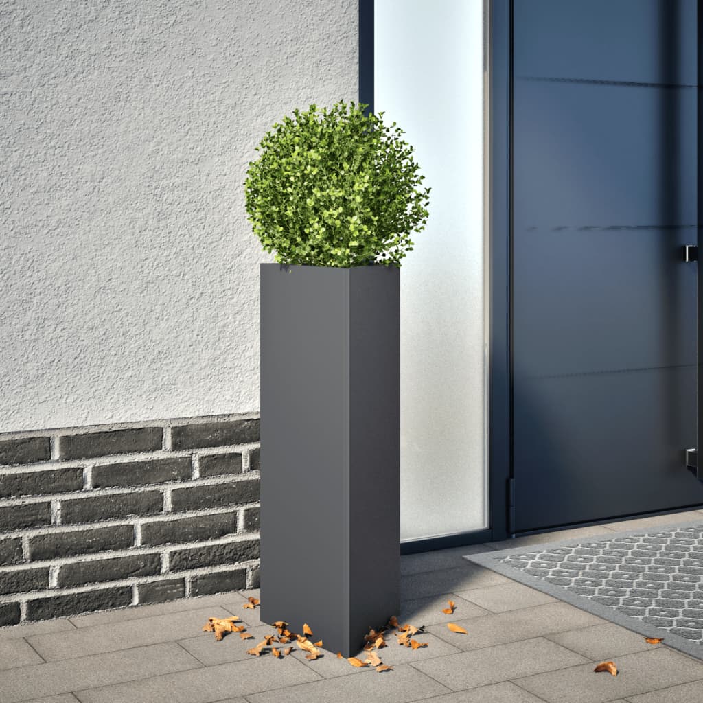 Pflanzkübel Anthrazit Dreieckig 30x26x75 cm Stahl Pflanzkübel Anthrazit Dreieckig 30x26x75 cm Stahl