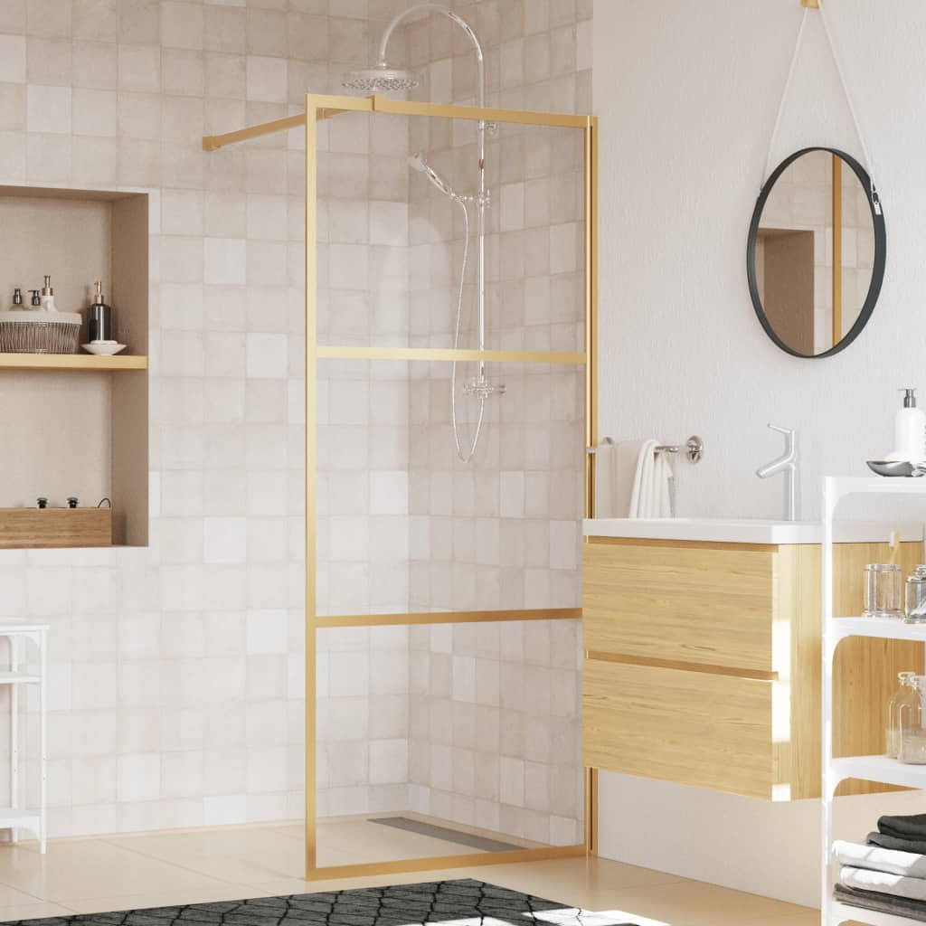 Duschwand für Begehbare Dusche mit ESG Klarglas Golden 80x195cm Duschwand für Begehbare Dusche mit ESG Klarglas Golden 80x195cm
