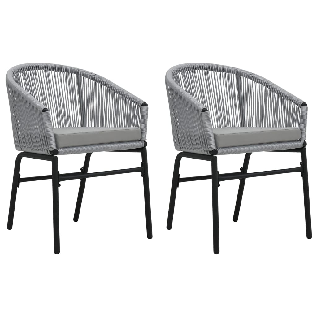 Gartenstühle 2 Stk. Anthrazit PE-Rattan Gartenstühle 2 Stk. Anthrazit PE-Rattan