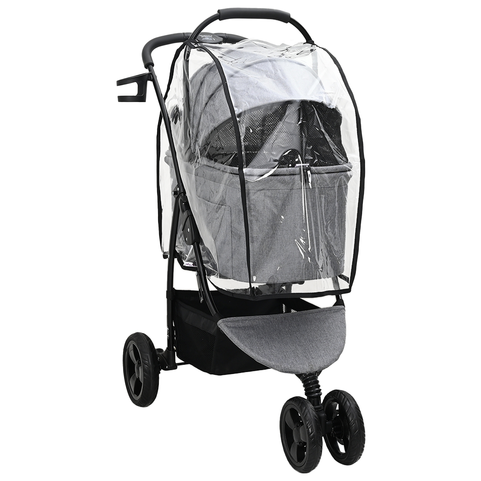 Faltbarer Haustierwagen Grau 78 x 54 x 101 cm Oxford Stoff Faltbarer Haustierwagen Grau 78 x 54 x 101 cm Oxford Stoff