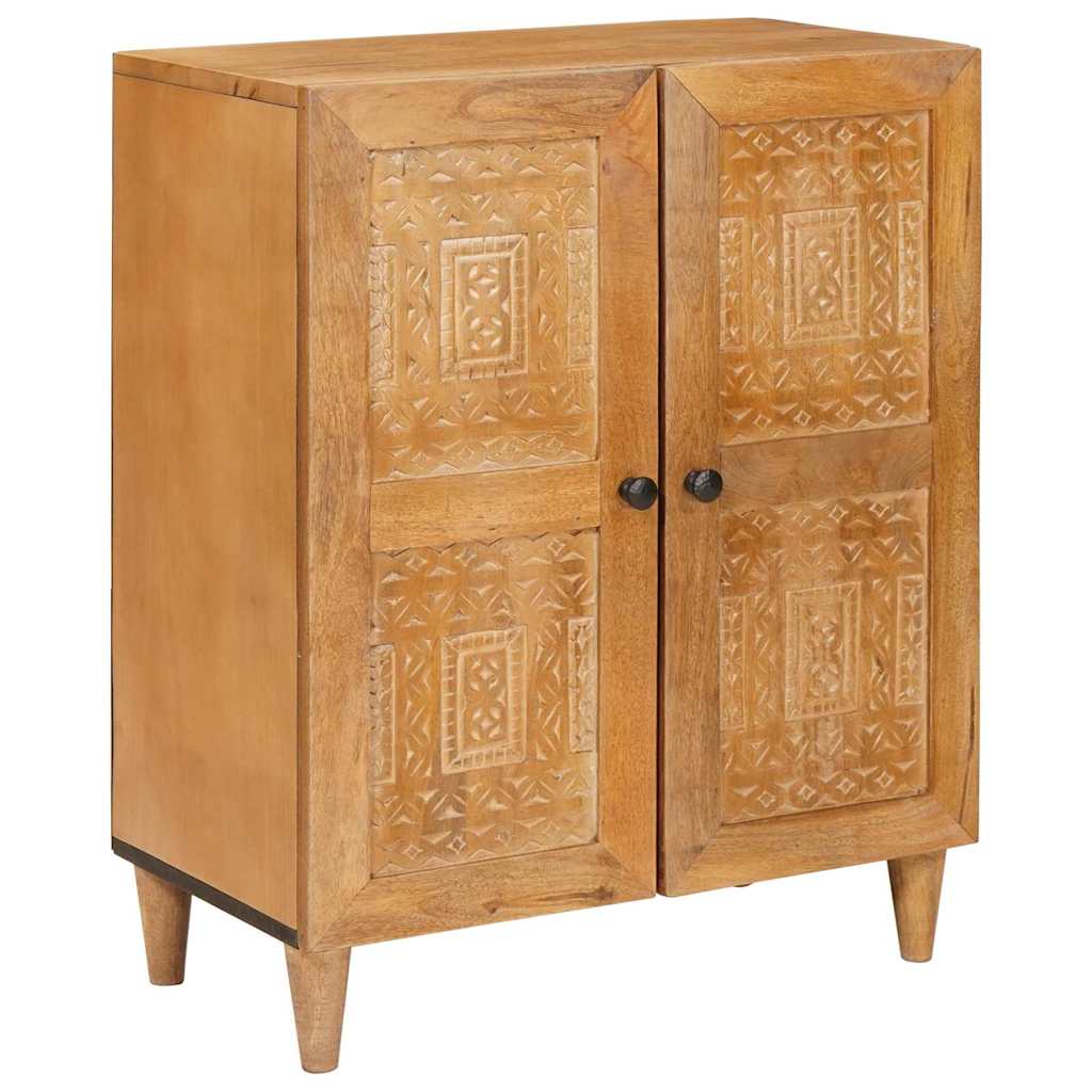 Sideboard mit Tür Hellbraun 60 x 33 x 75 cm massives Mangoholz