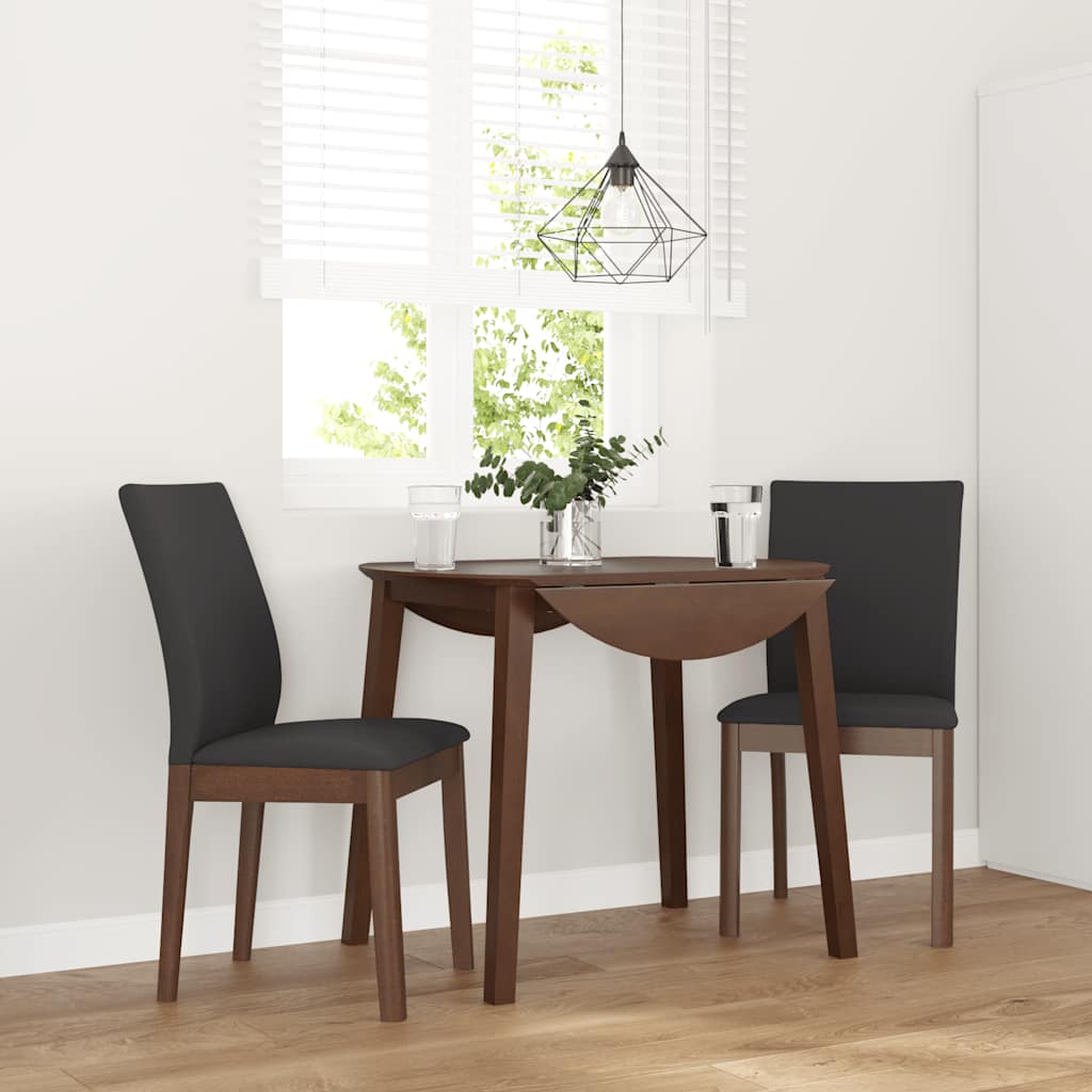 Esszimmerstühle mit Kissen 2 Stk. Braun Massivholz Gummibaum Esszimmerstühle mit Kissen 2 Stk. Braun Massivholz Gummibaum
