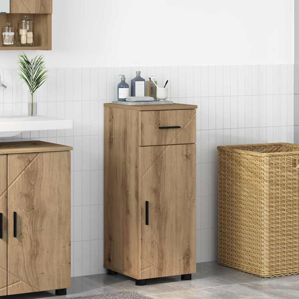 Badezimmer Schrank mit Tür Eiche handwerklich 30 x 35 x 80 cm