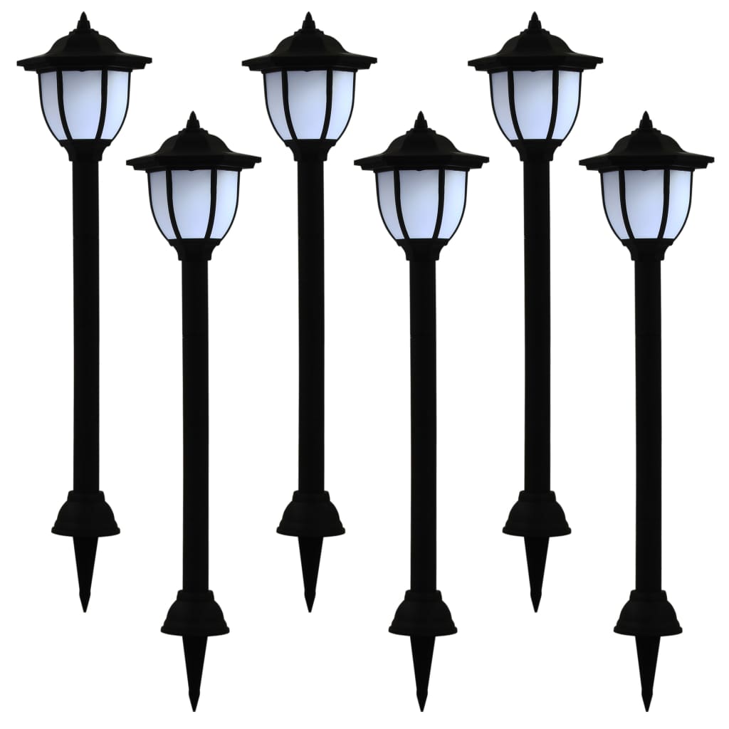 Solar-Außenleuchten 6 Stk. LED Schwarz Solar-Außenleuchten 6 Stk. LED Schwarz