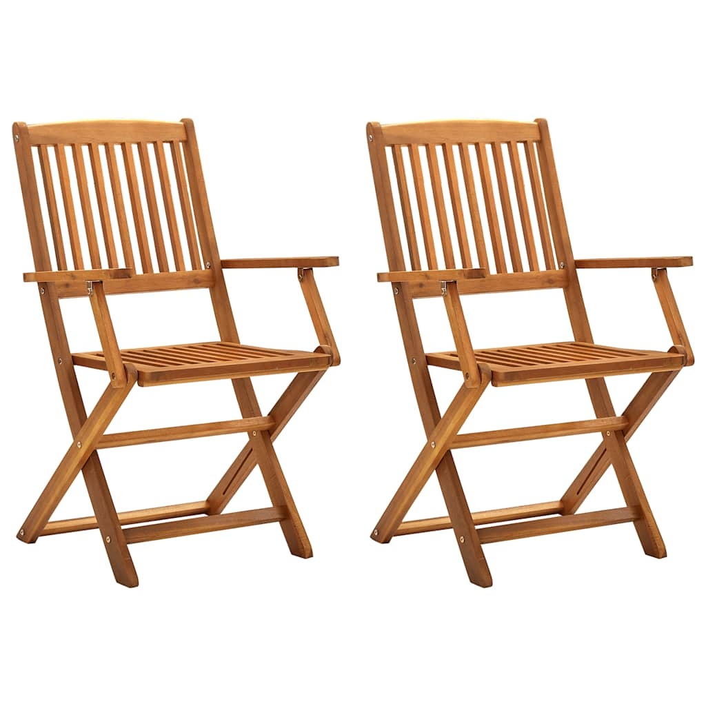 Klappbare Gartenstühle 2 Stk. Massivholz Akazie Klappbare Gartenstühle 2 Stk. Massivholz Akazie