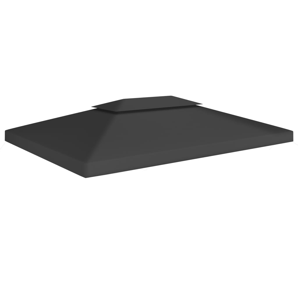 Pavillon-Dachplane mit Kaminabzug 310 g/m² 4x3 m Schwarz Pavillon-Dachplane mit Kaminabzug 310 g/m² 4x3 m Schwarz