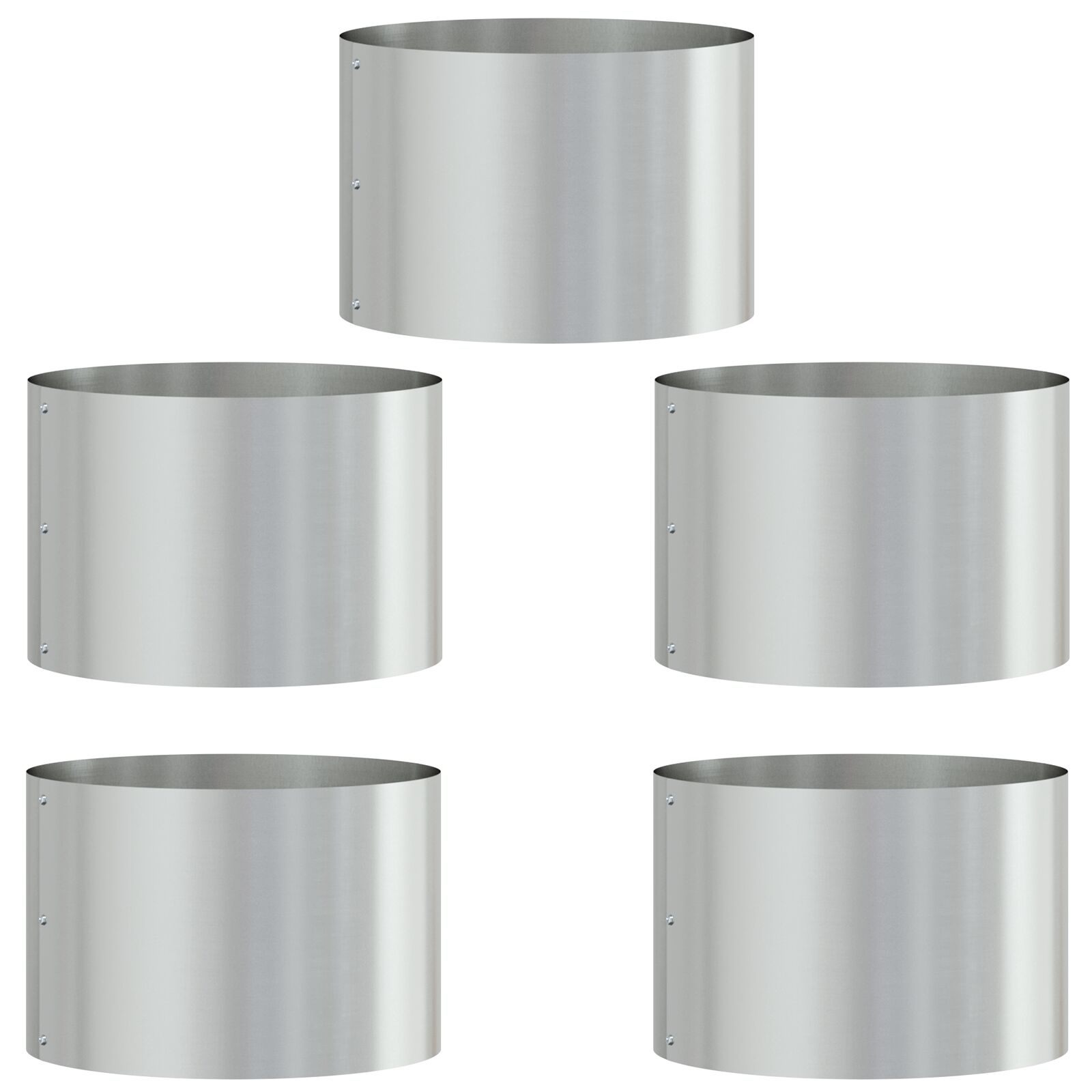 Graues Metal Topfset Verzinktes Verzinktes Metall Mittel Haltbar Graues Metal Topfset Verzinktes Verzinktes Metall Mittel Haltbar