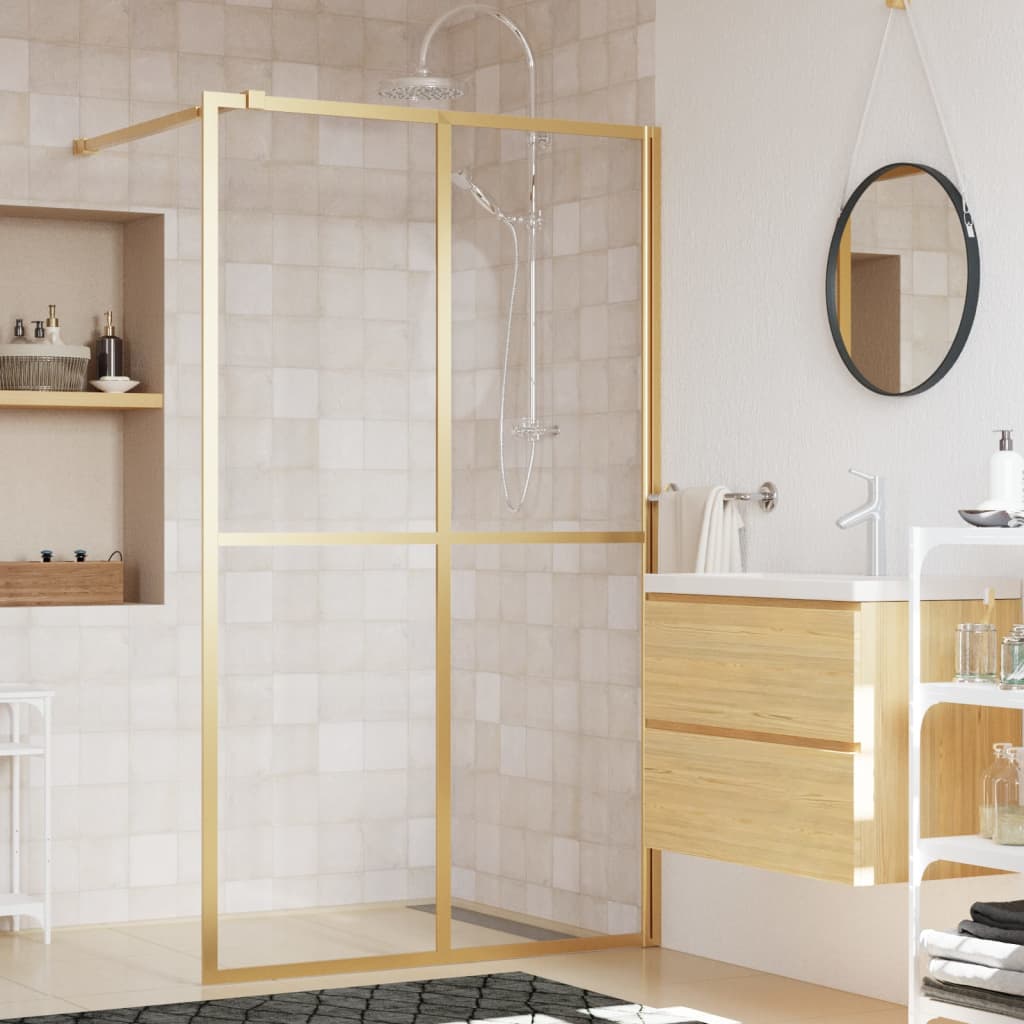 Duschwand für Begehbare Dusche ESG Klarglas Golden 140x195cm Duschwand für Begehbare Dusche ESG Klarglas Golden 140x195cm