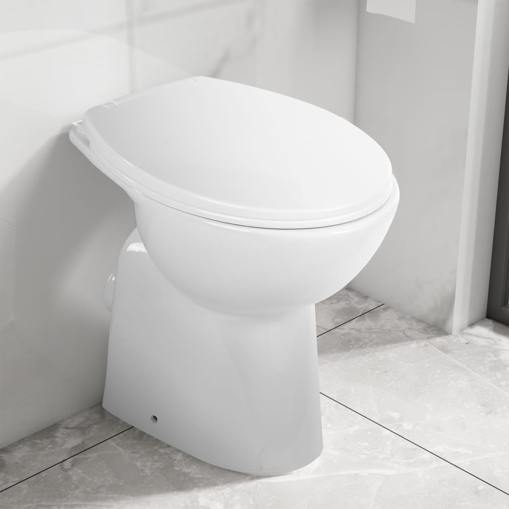 Hohe Spülrandlose Toilette Soft-Close 7 cm Höher Keramik Weiß Hohe Spülrandlose Toilette Soft-Close 7 cm Höher Keramik Weiß