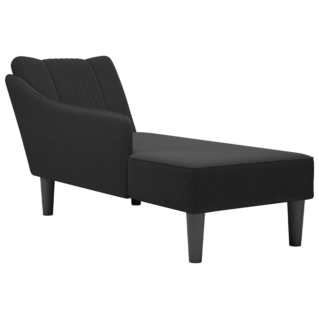 Chaiselongue mit Rechter Armlehne Schwarz Stoff Chaiselongue mit Rechter Armlehne Schwarz Stoff