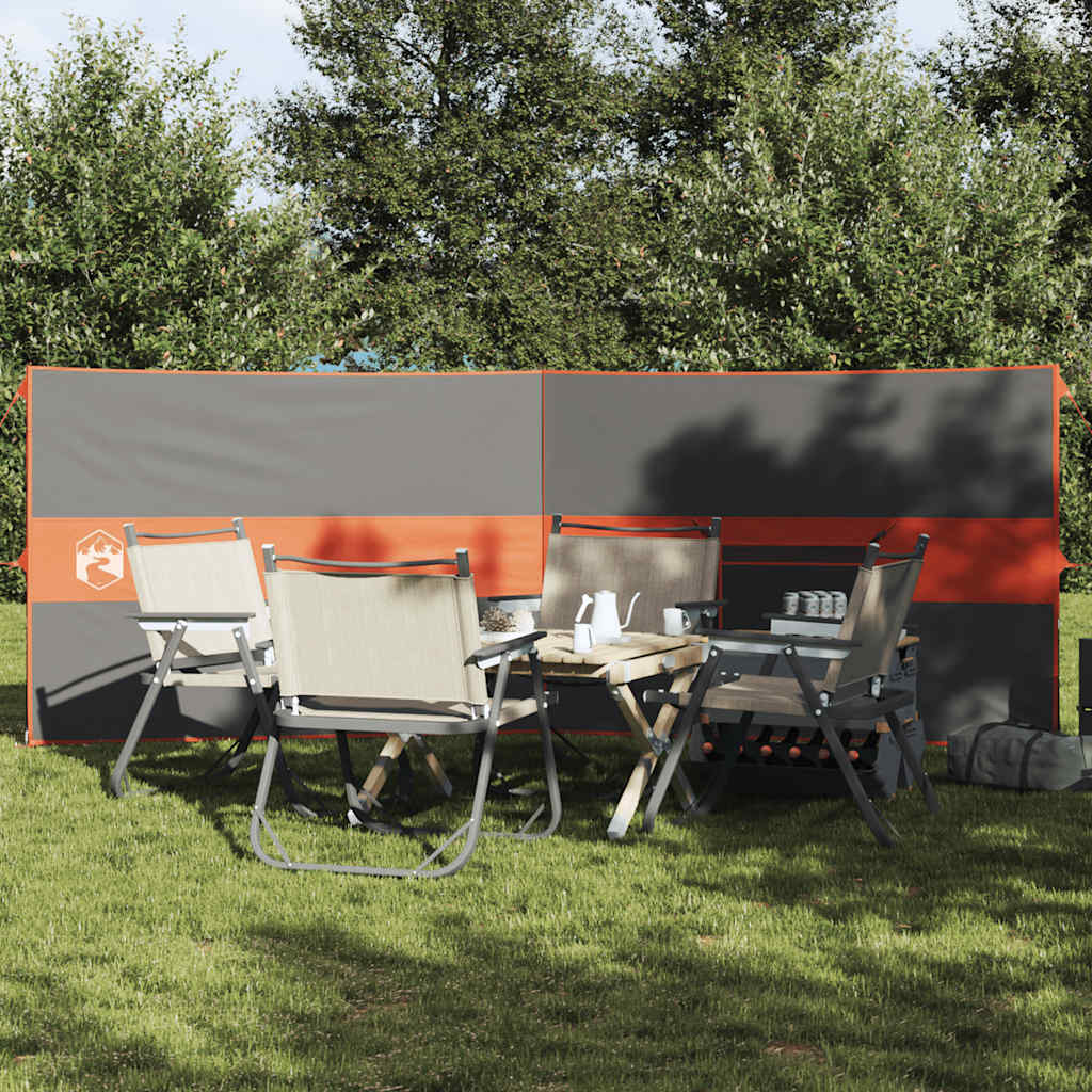 Camping-Windschutz Grau und Orange 344x120 cm Wasserdicht Camping-Windschutz Grau und Orange 344x120 cm Wasserdicht
