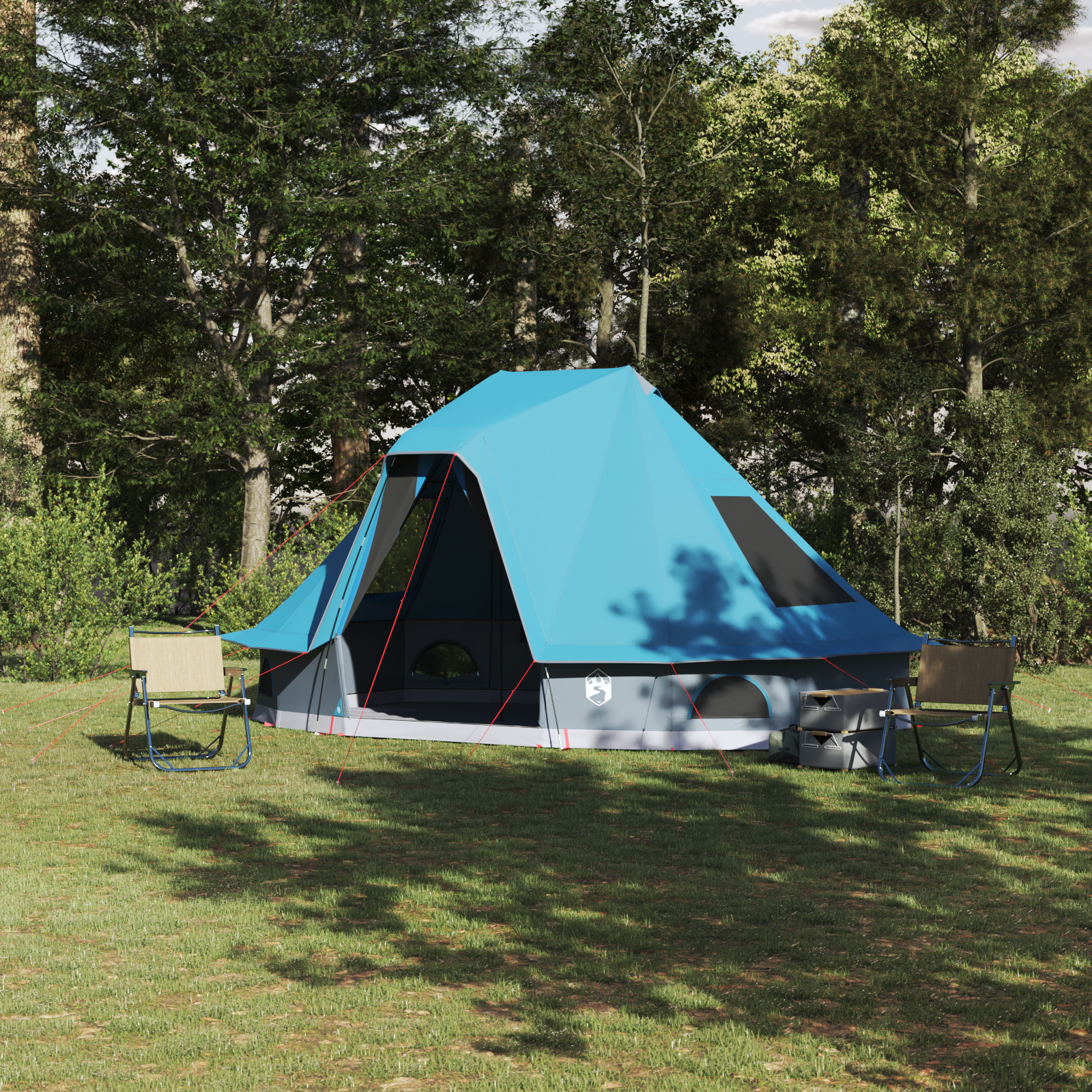 Familienzelt Tipi Blau 6-Personen wasserdicht Familienzelt Tipi Blau 6-Personen wasserdicht